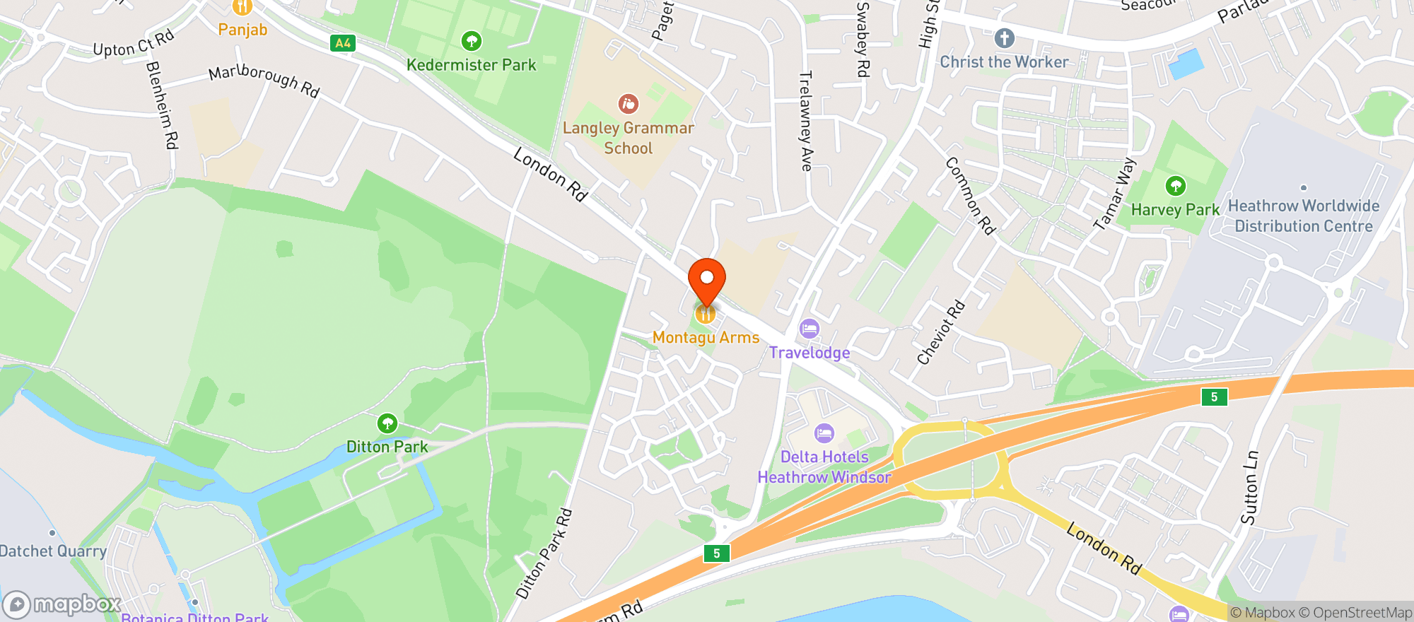 Map showing Harvester - Montagu Arms
