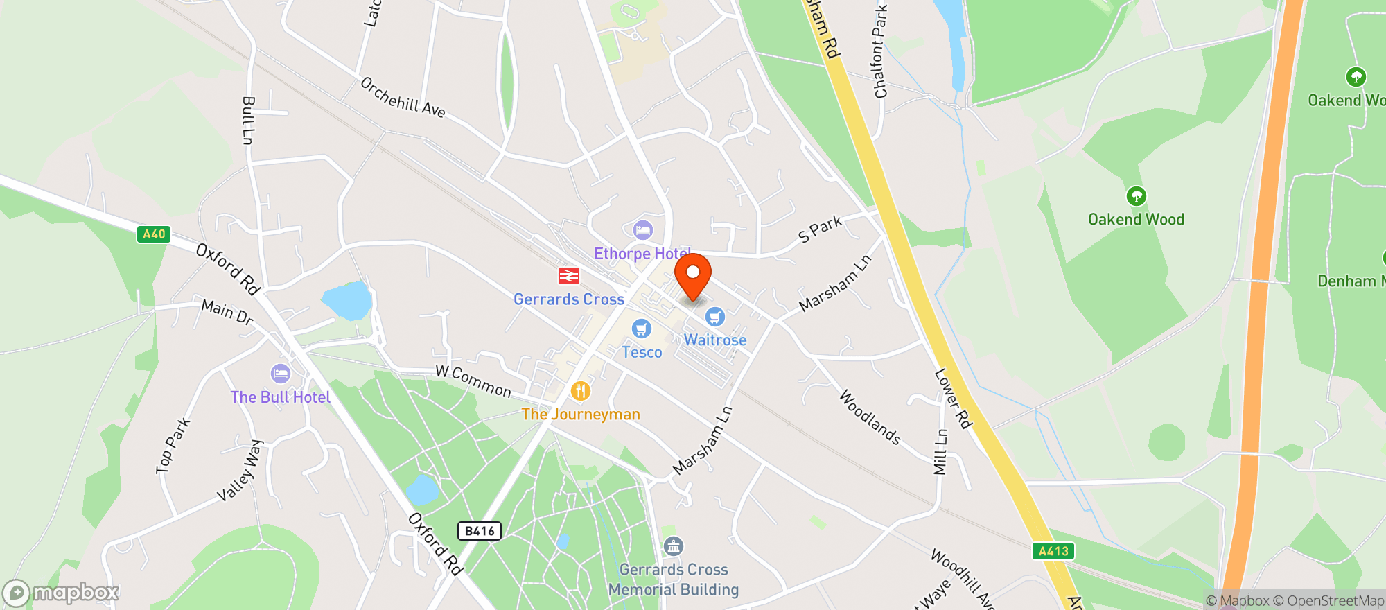 Map showing Waitrose Gerrards Cross