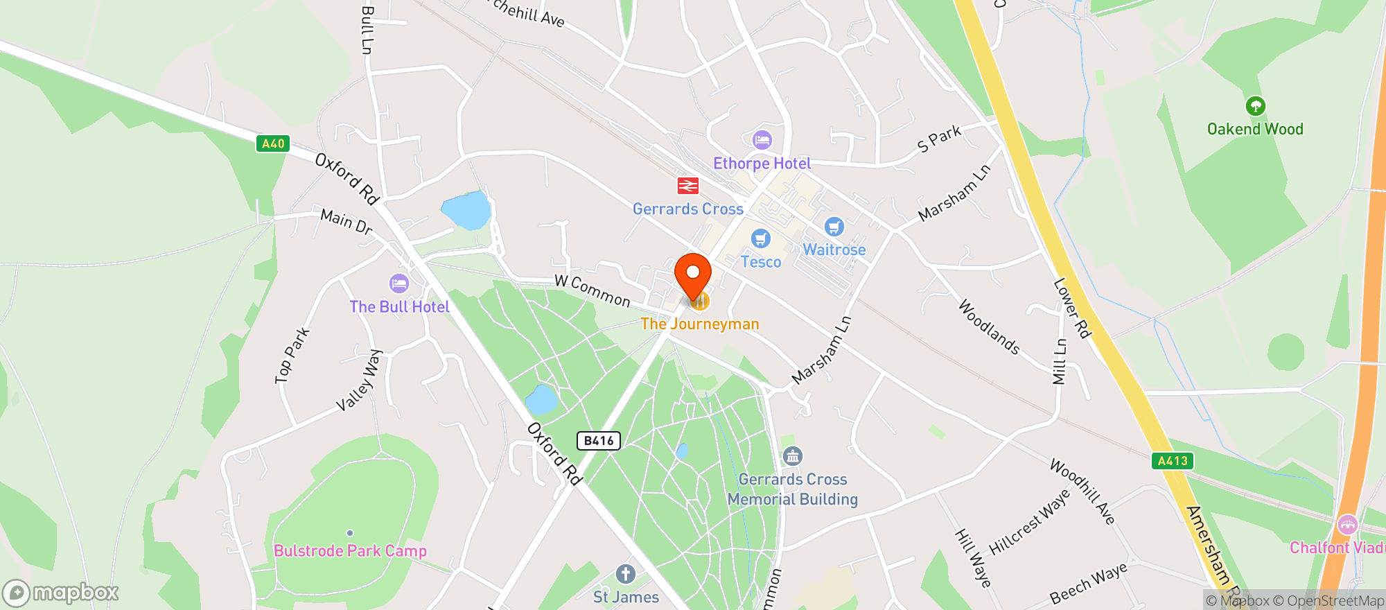 Map showing Majestic Gerrards Cross