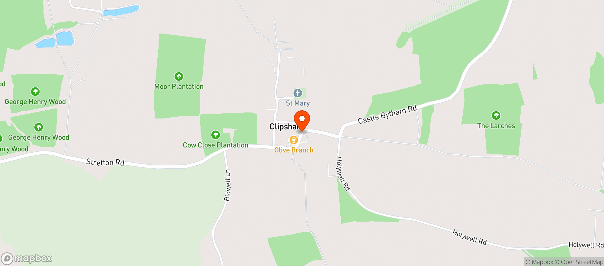 Map showing The Olive Branch Pub