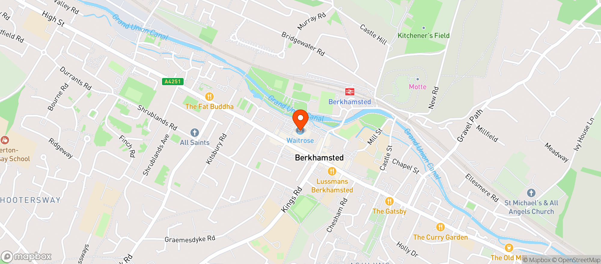 Map showing Waitrose Berkhamsted