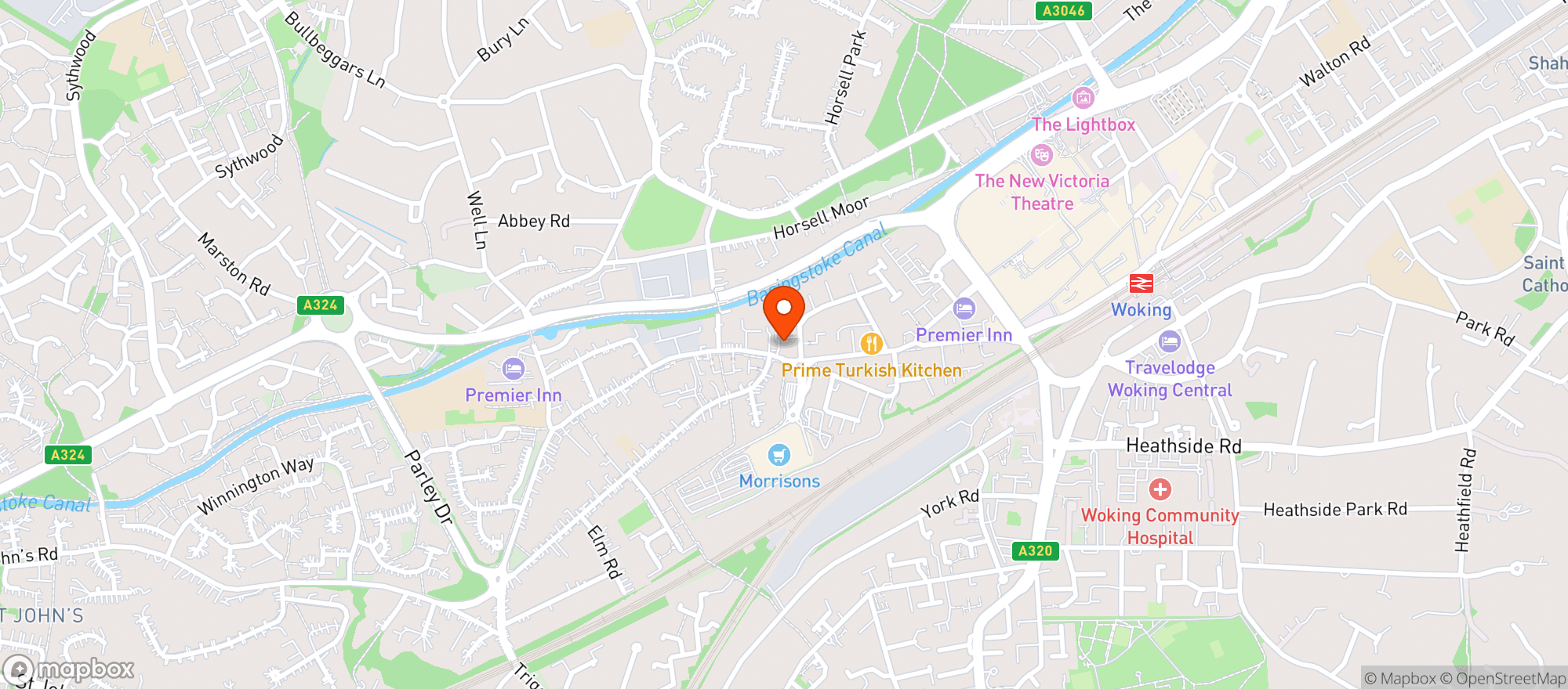 Map showing Majestic Woking