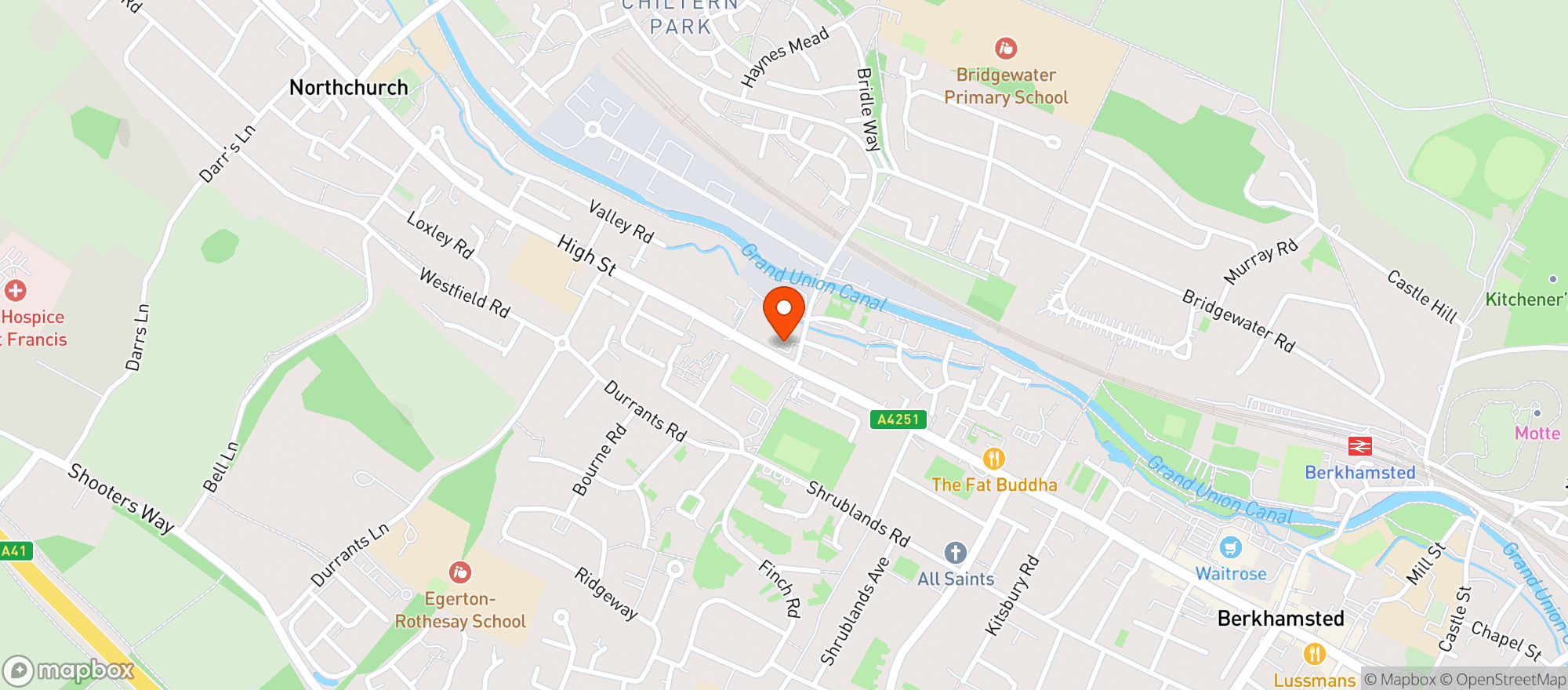 Map showing Majestic Berkhamsted