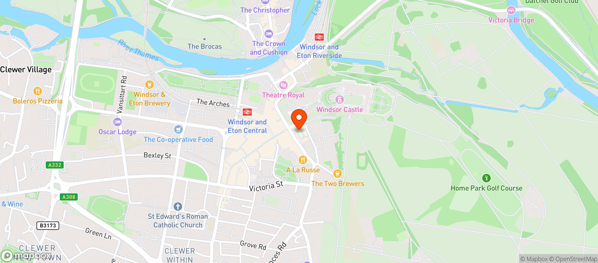 Map showing Carpenters Arms