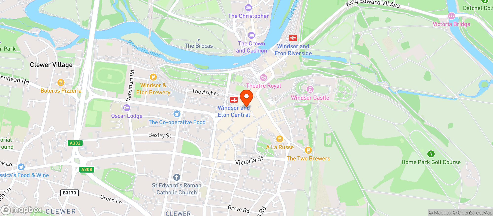 Map showing M&s