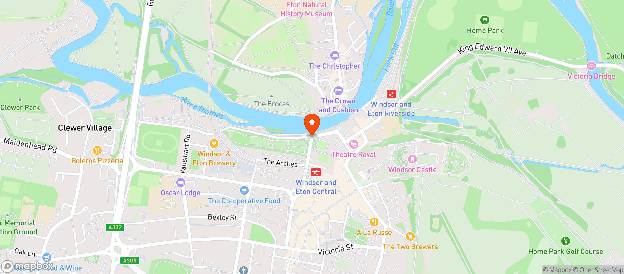 Map showing Browns Windsor