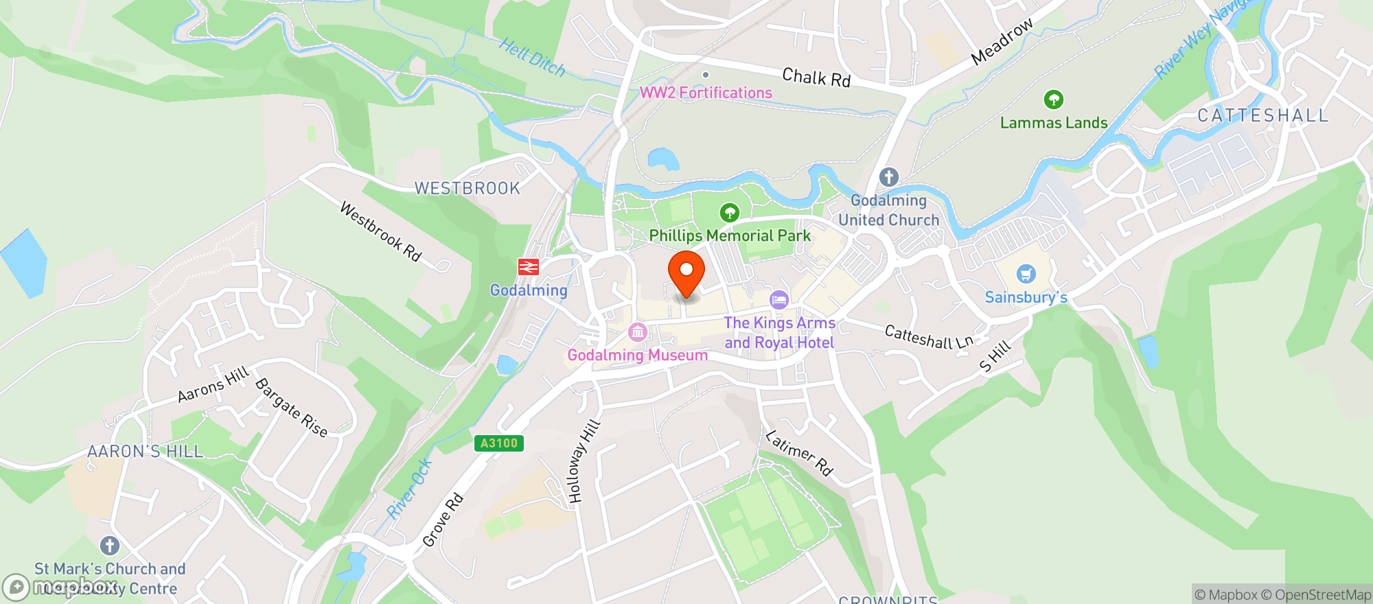 Map showing The Peppered Pear Pantry
