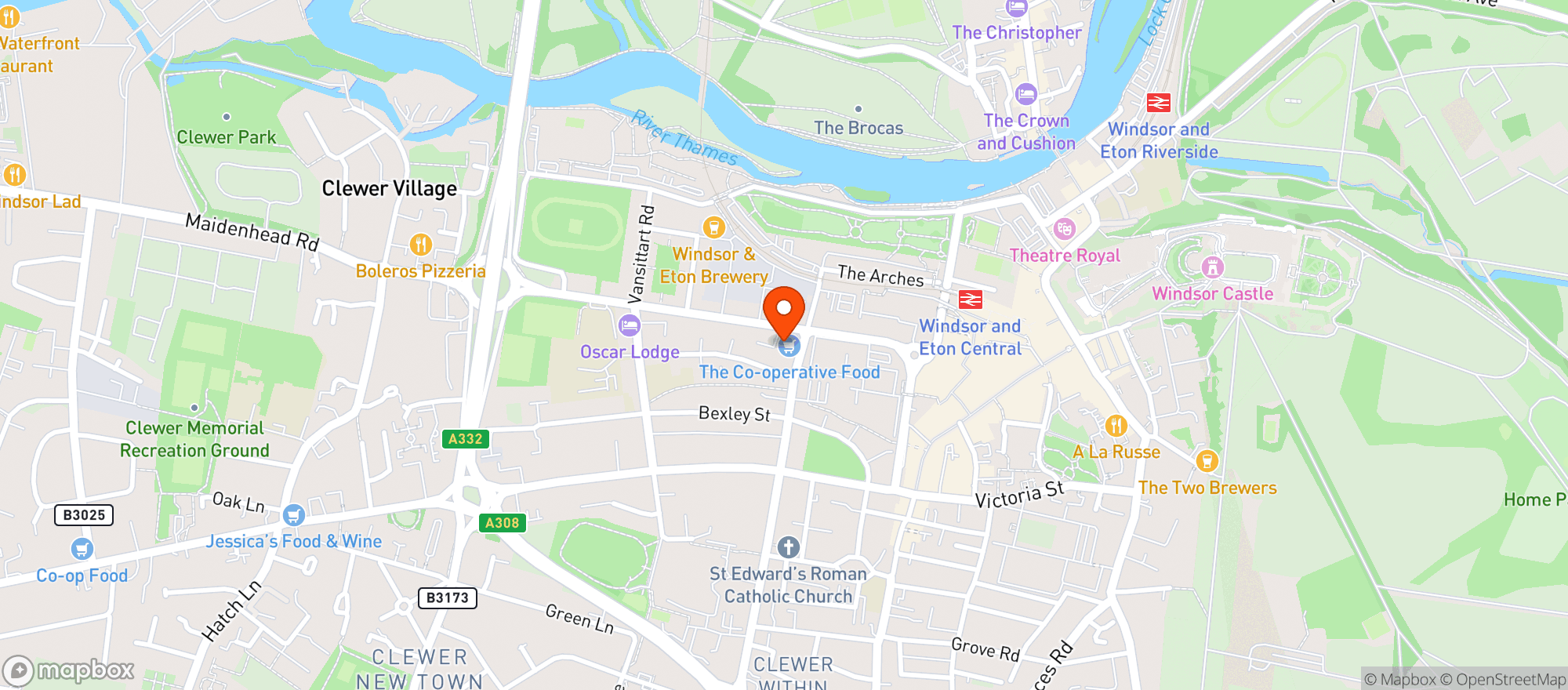 Map showing Majestic Windsor