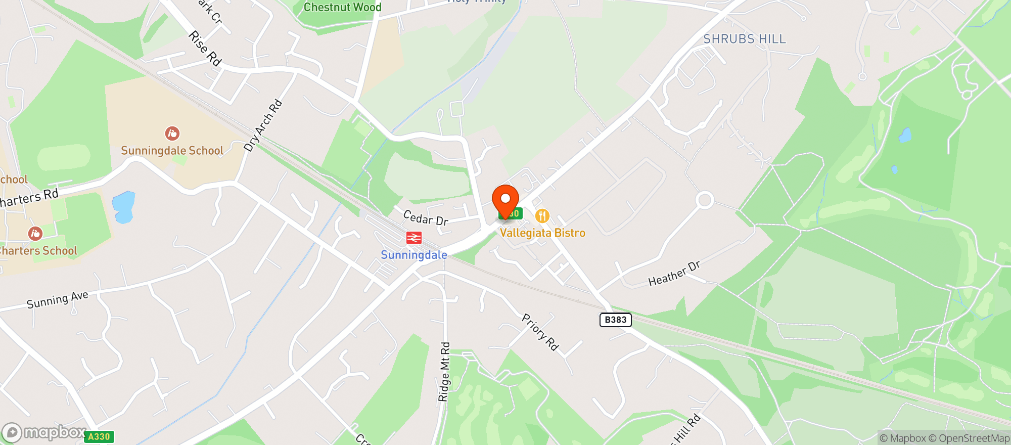 Map showing Majestic Sunningdale