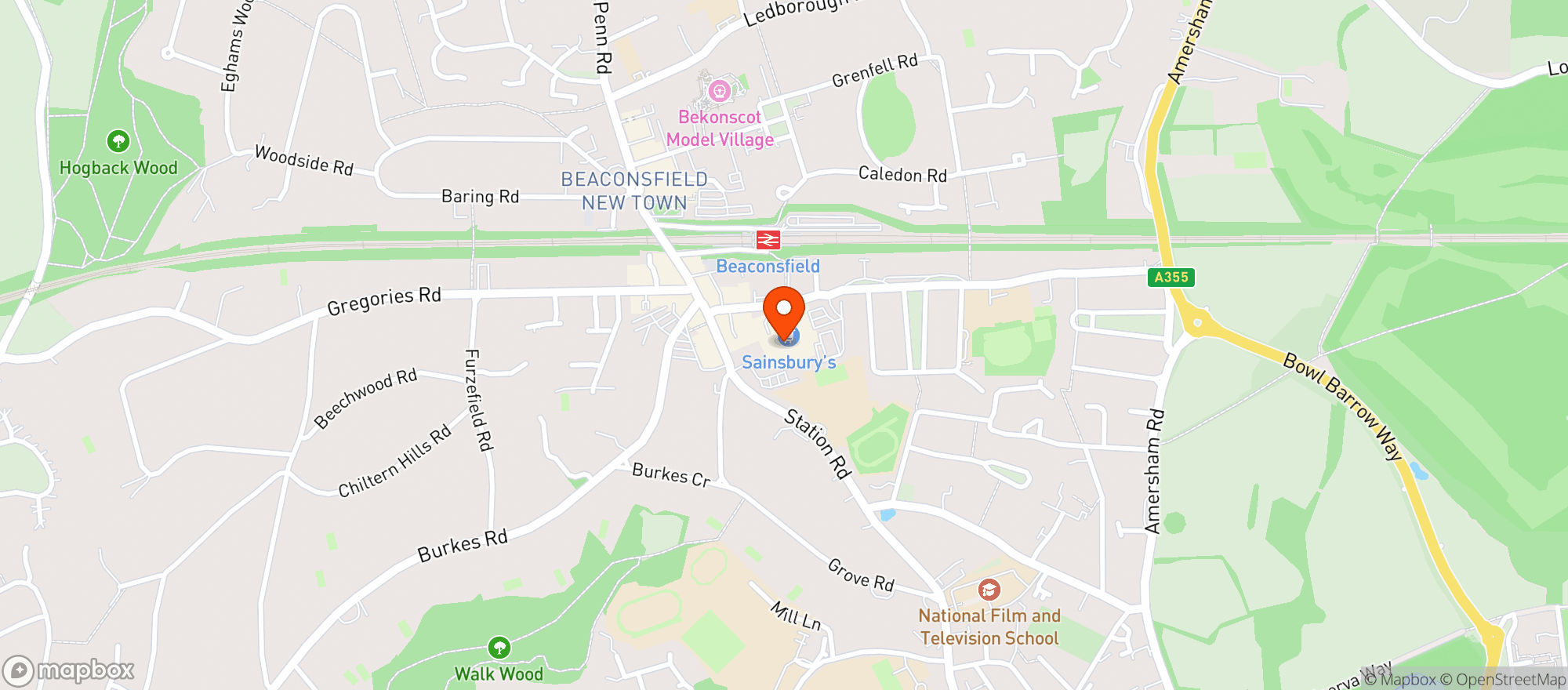 Map showing Sainsburys Beaconsfield