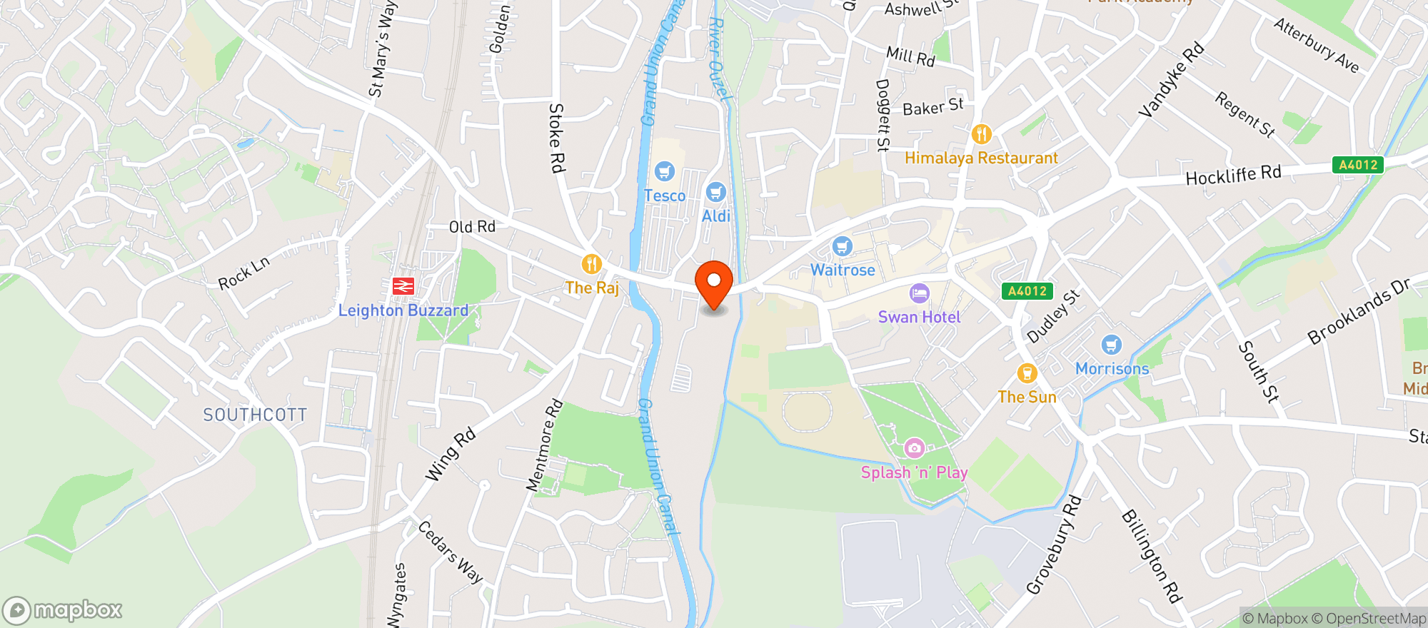 Map showing Majestic Leighton Buzzard