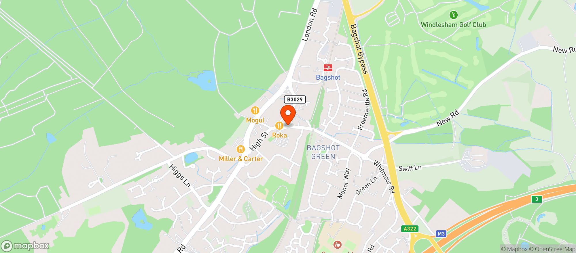 Map showing Waitrose Bagshot
