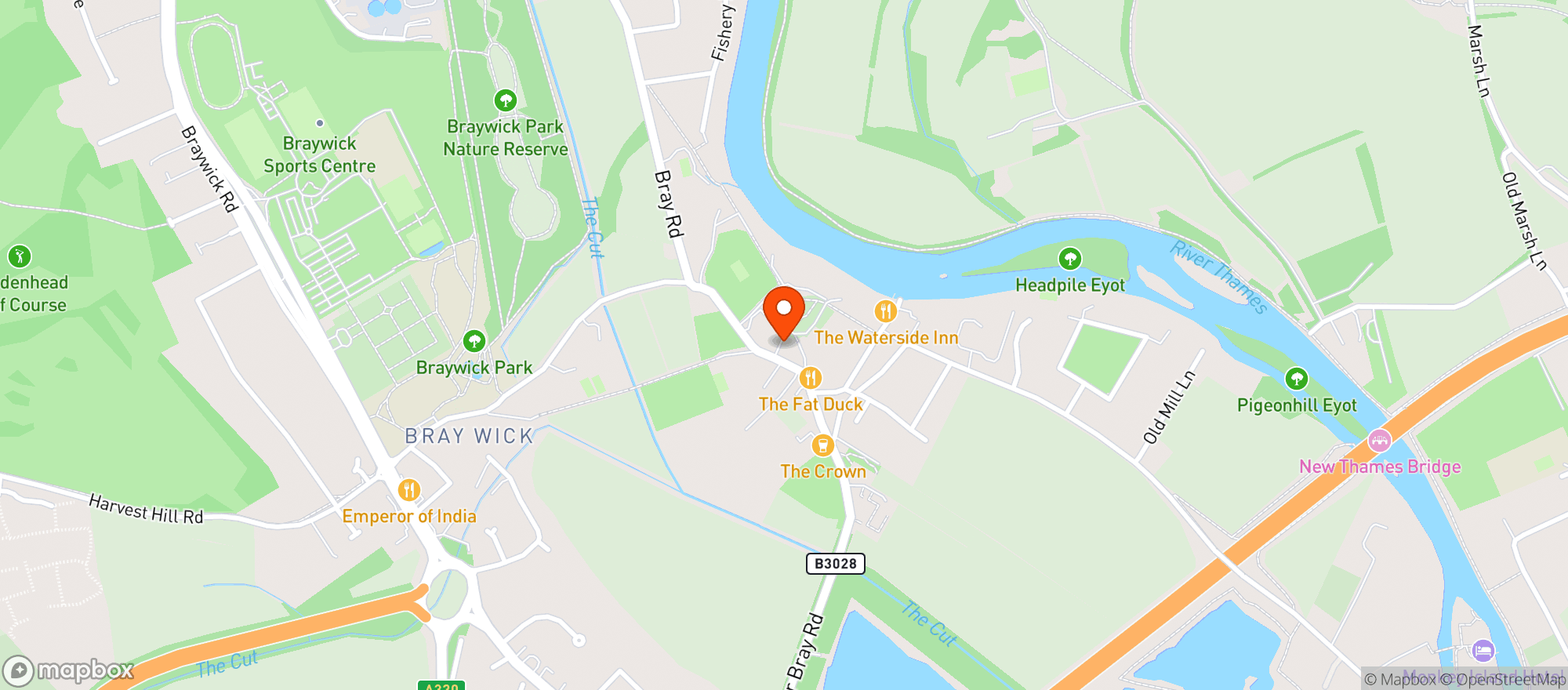 Map showing The Hinds Head