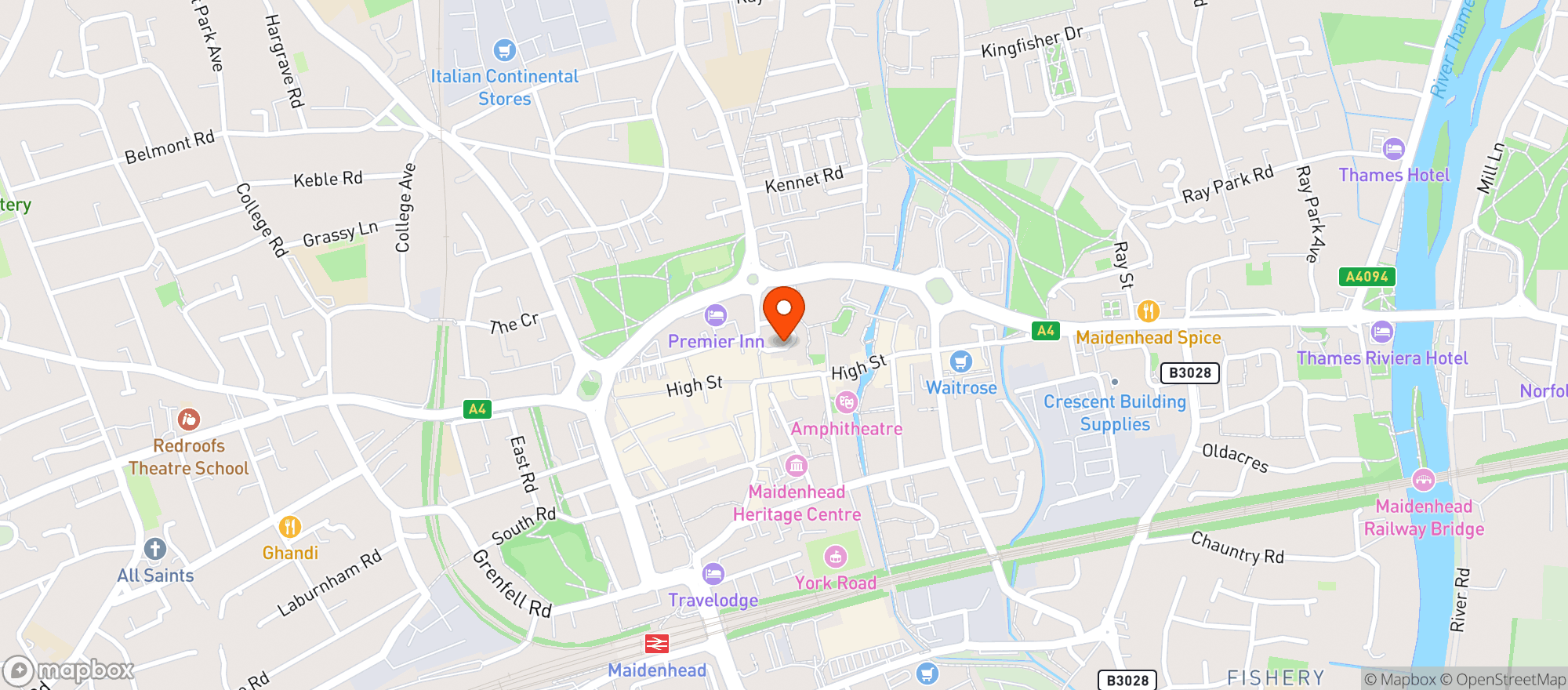 Map showing Sainsburys Maidenhead