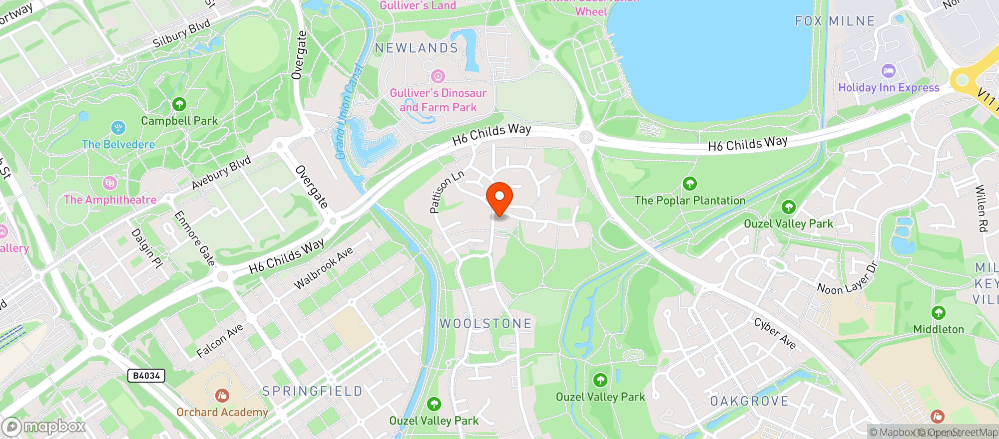 Map showing Vinatge Inns