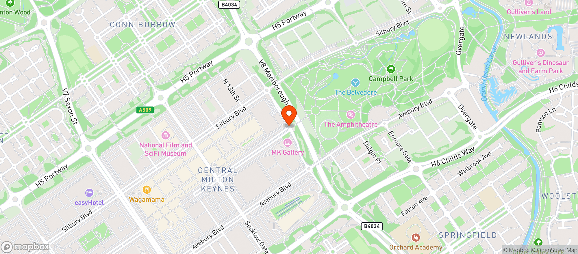 Map showing Miller & Carter - Xscape Milton Keynes