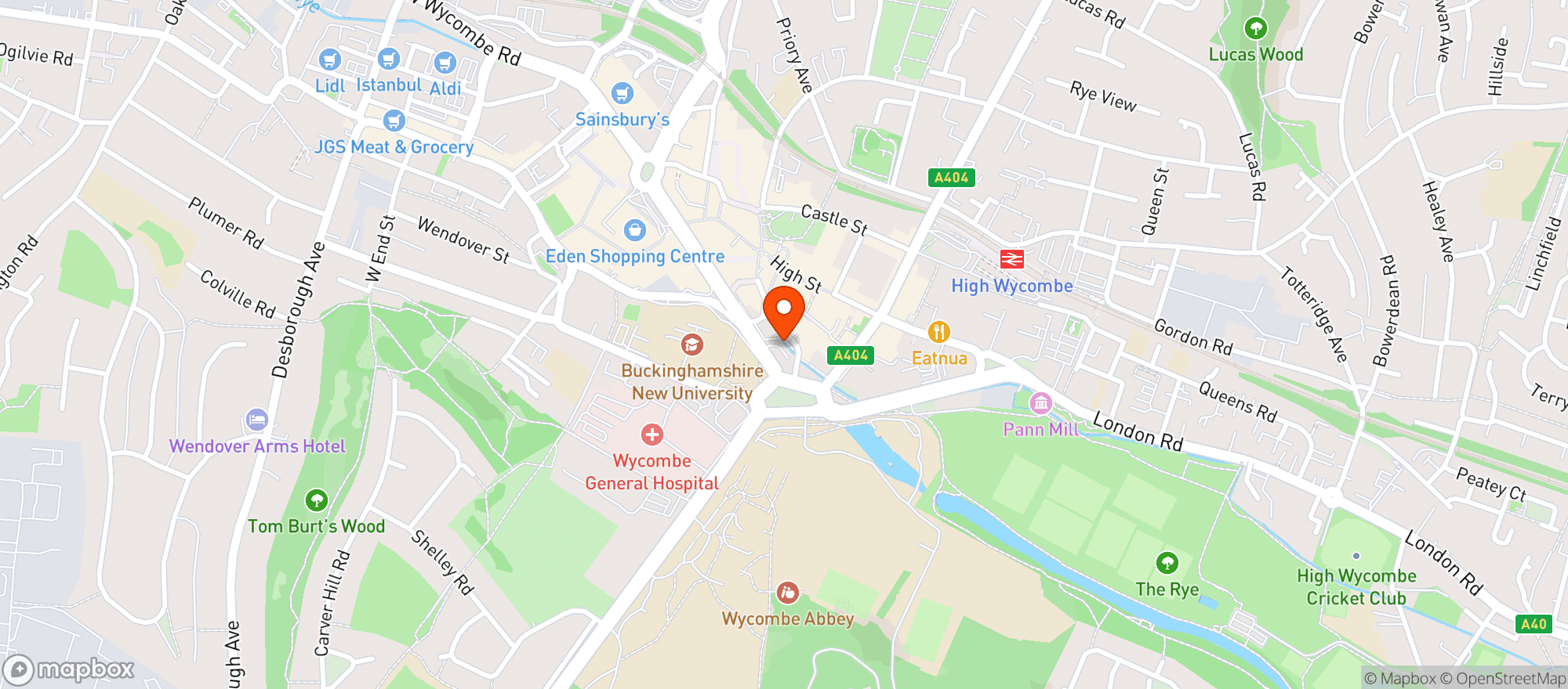 Map showing Wycombe Swan Theatre