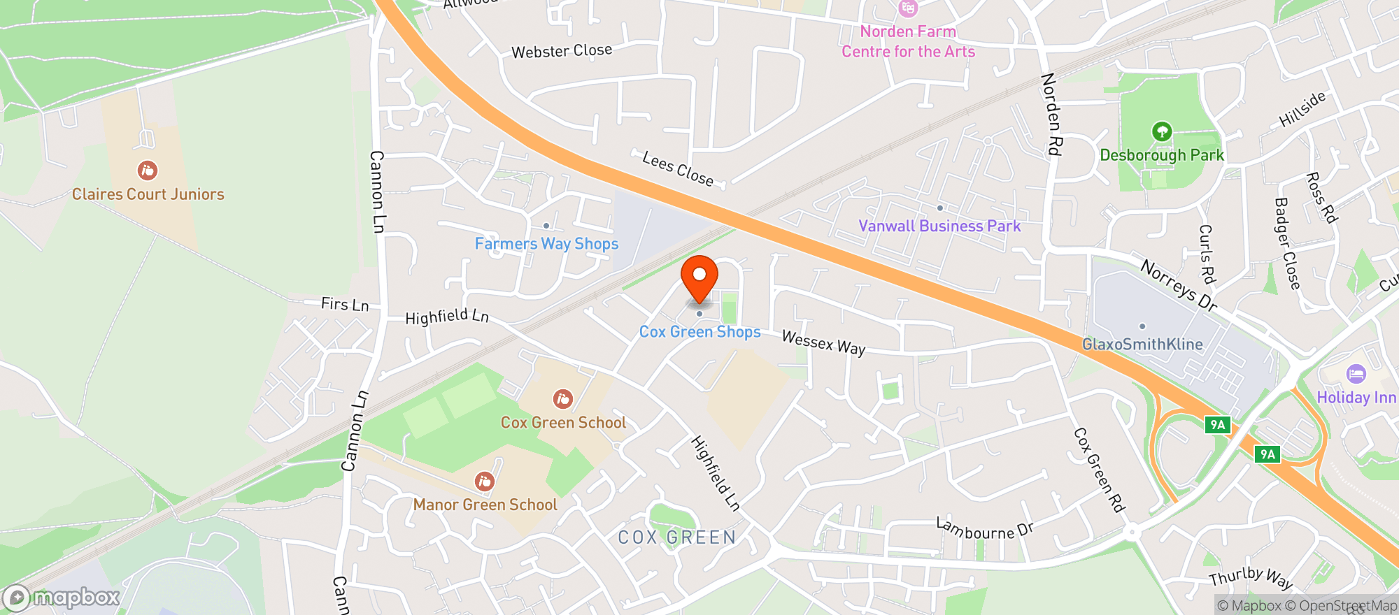 Map showing Wessex Wines