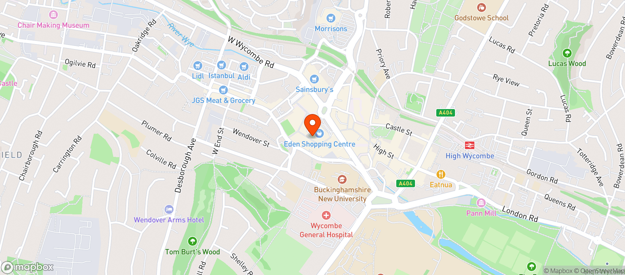 Map showing M&s
