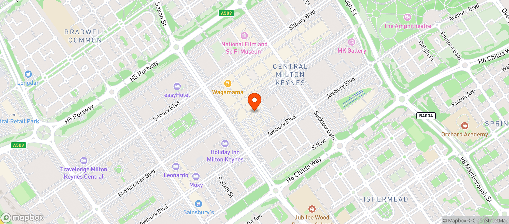 Map showing M&s