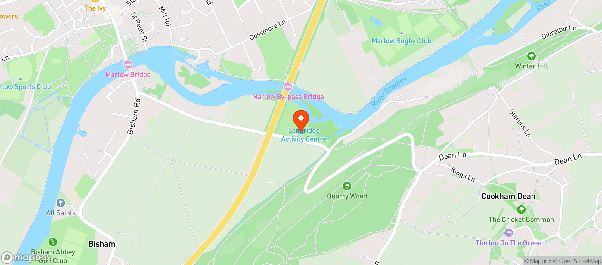 Map showing Longridge On The Thames