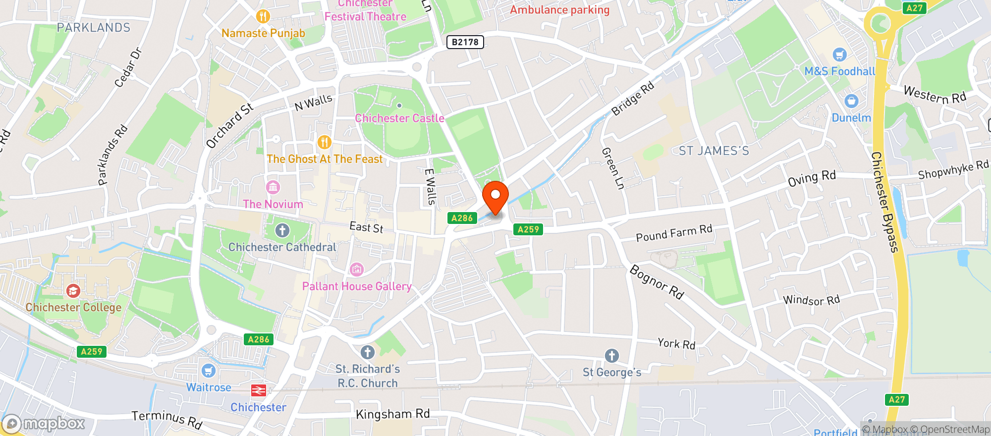 Map showing Majestic Chichester