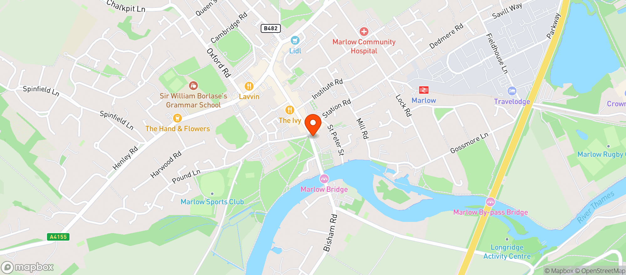 Map showing George & Dragon