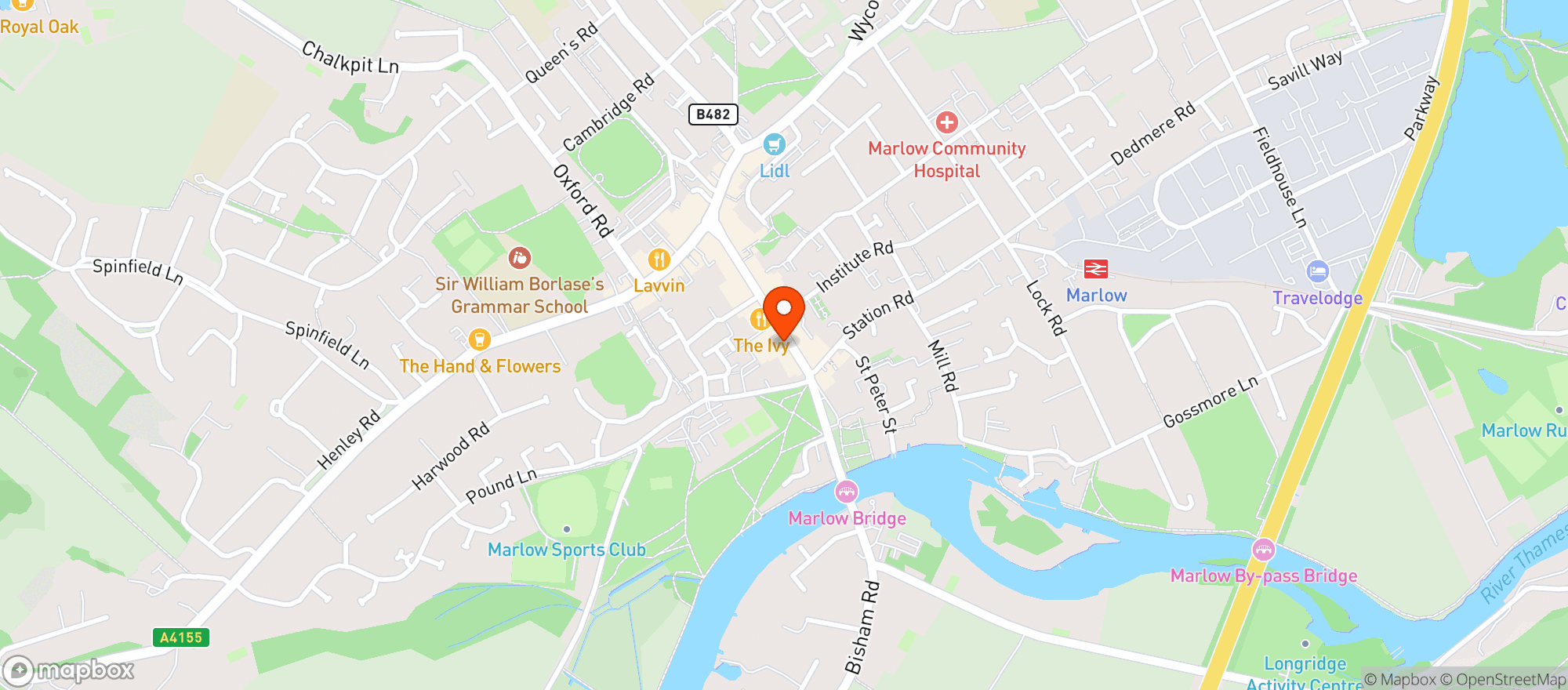 Map showing The Old Brewery Marlow (the Old Brewery)