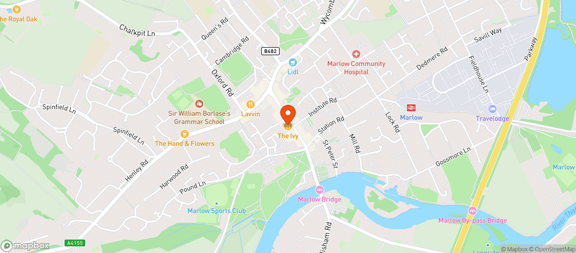 Map showing The Ivy Marlow Garden