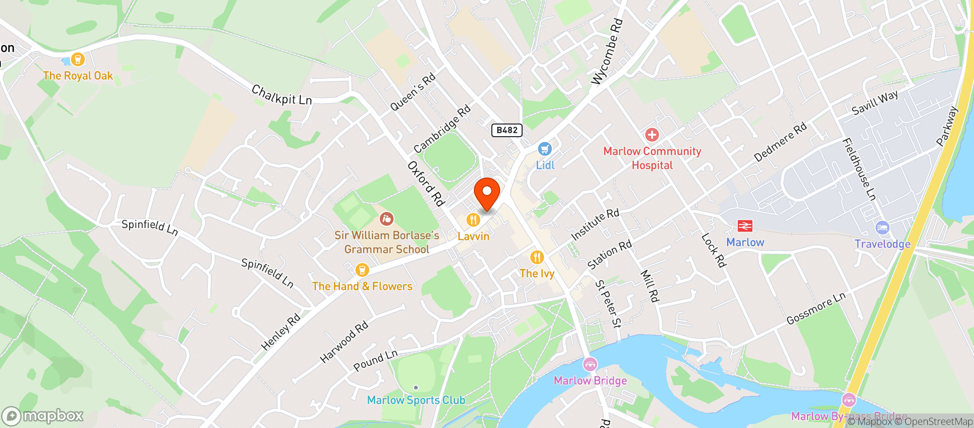 Map showing Sainsburys Marlow