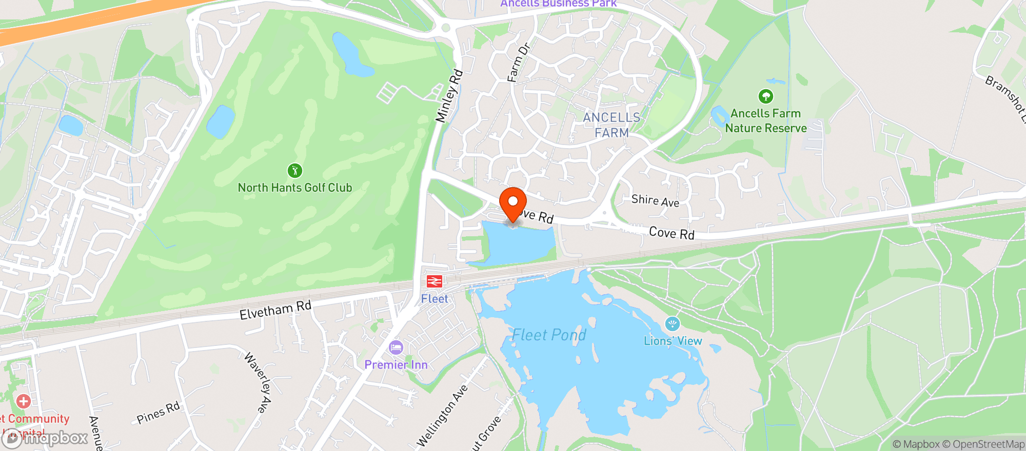 Map showing The Heron on the Lake