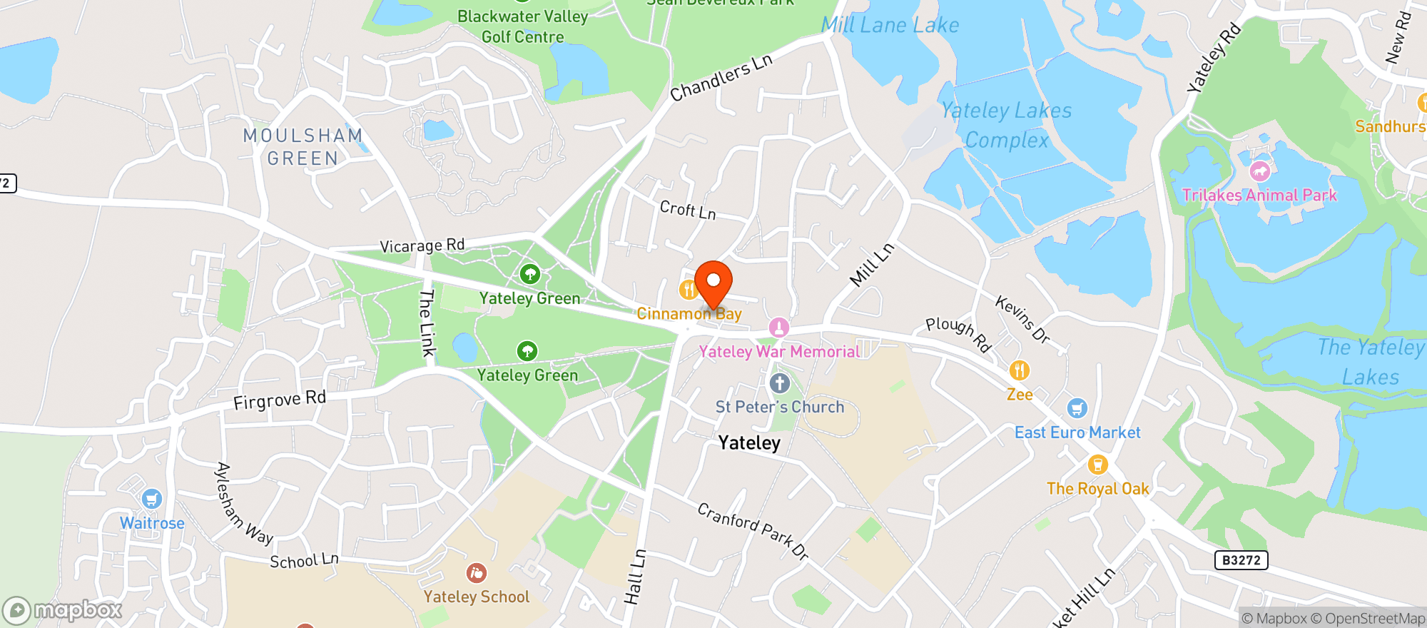 Map showing Vinatge Inns