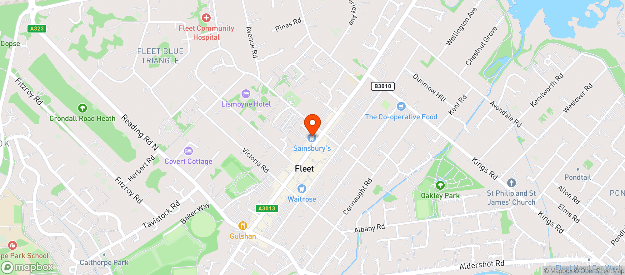 Map showing Sainsbury's