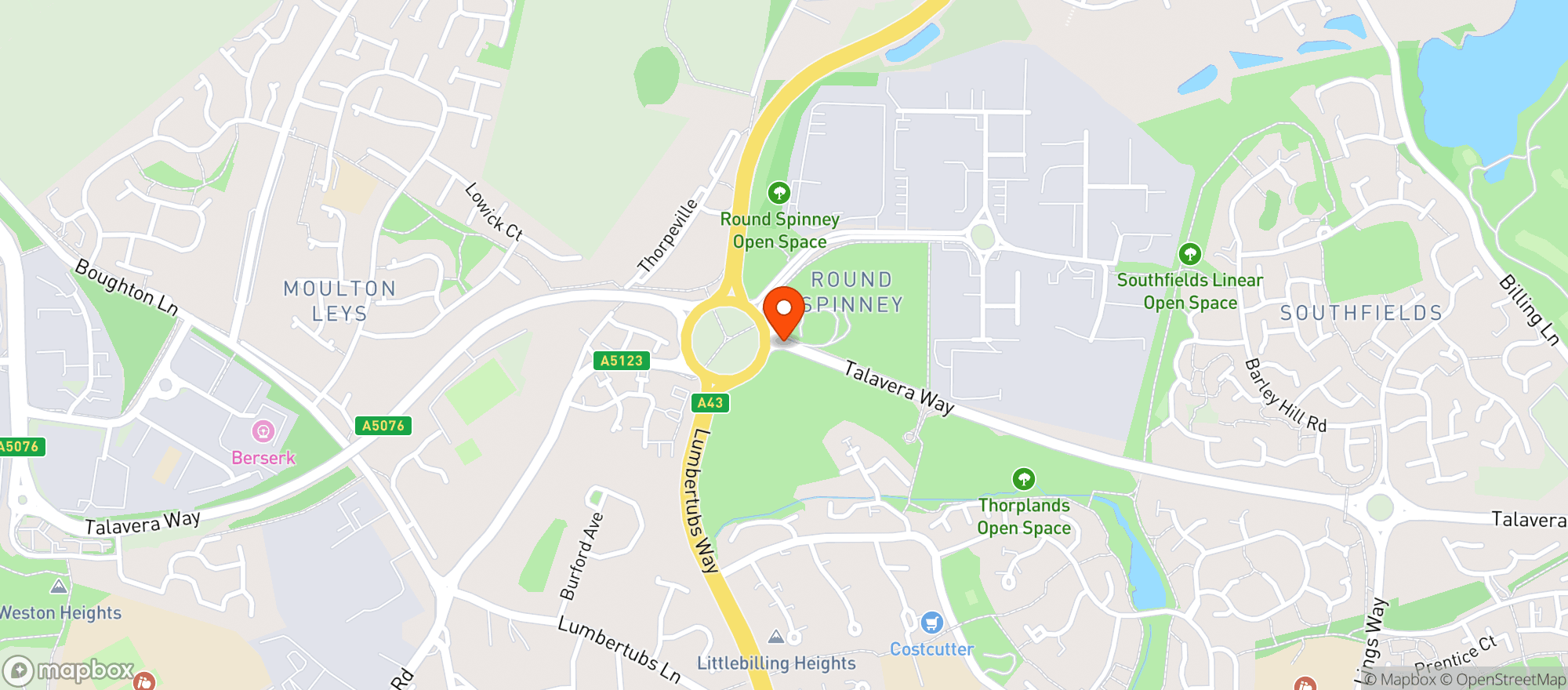 Map showing Miller & Carter - Northampton