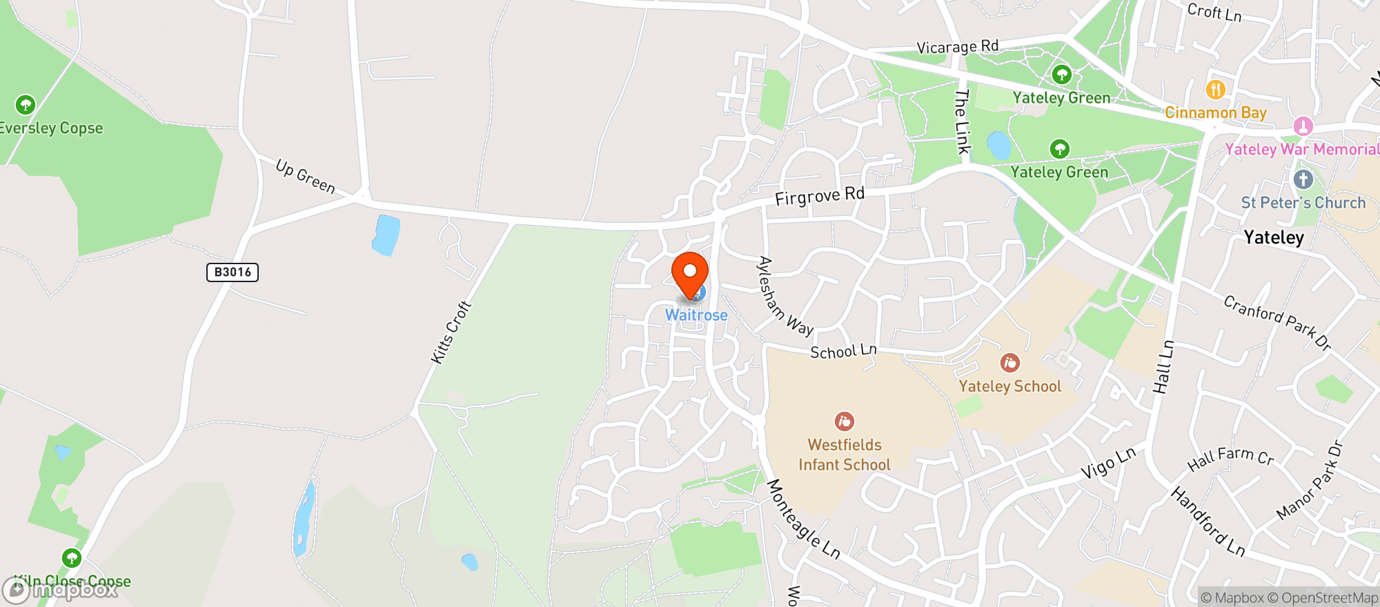 Map showing Waitrose & Partners