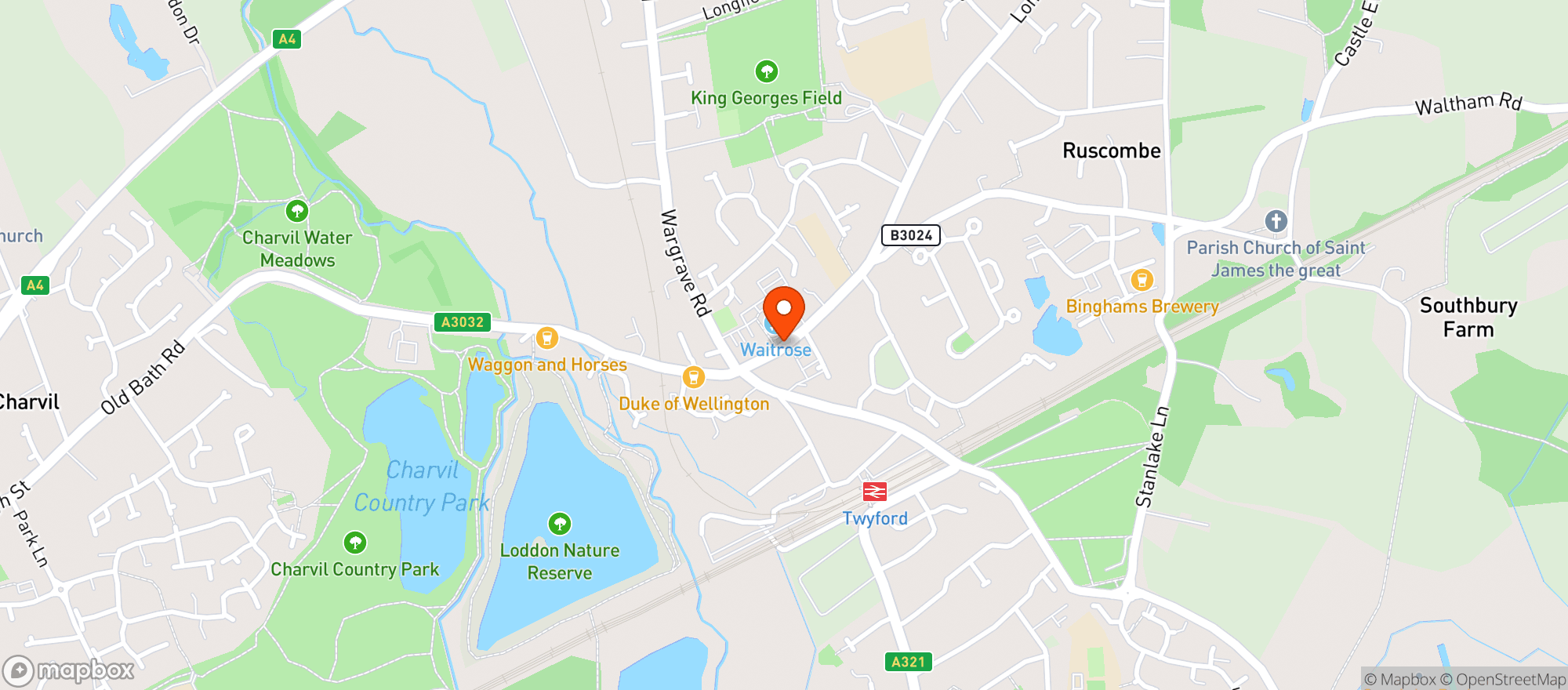 Map showing Waitrose & Partners