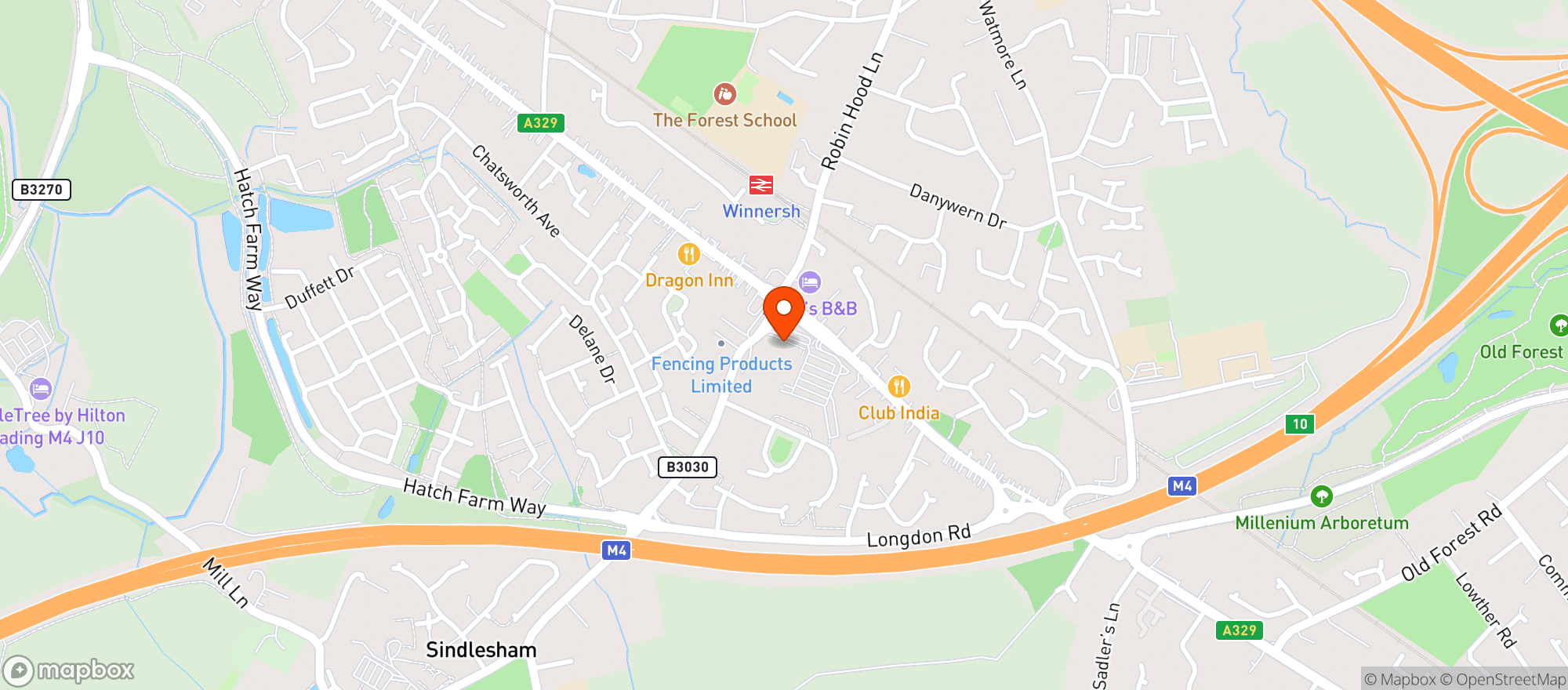 Map showing Sainsburys Winnersh