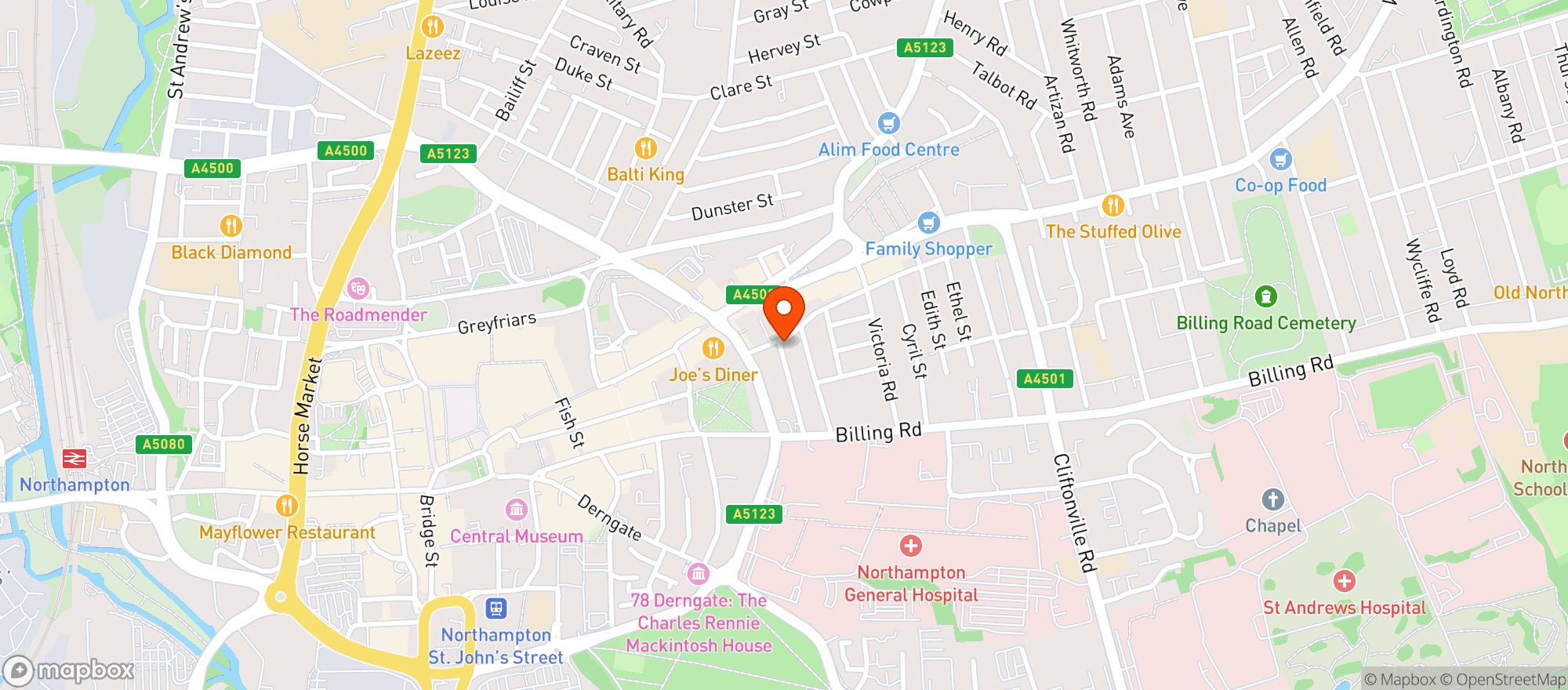 Map showing The Princess Alexandra Craft Beer Bar