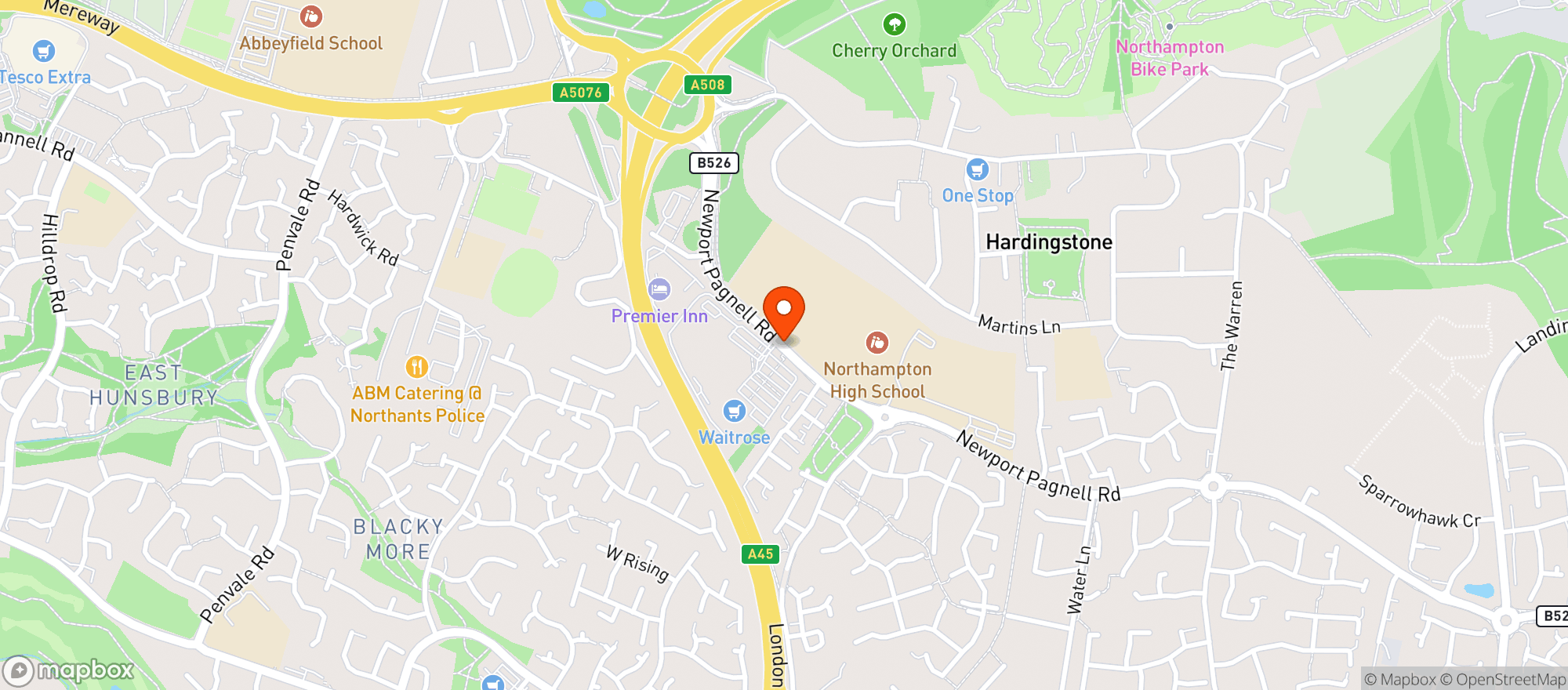Map showing Waitrose & Partners