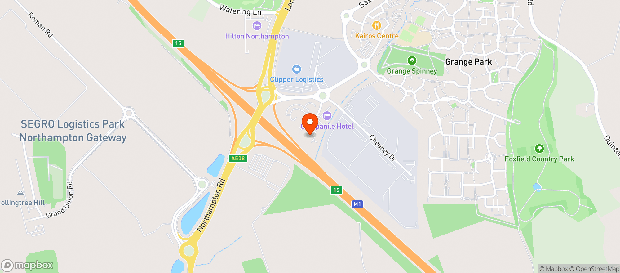 Map showing Harvester - Grange Park