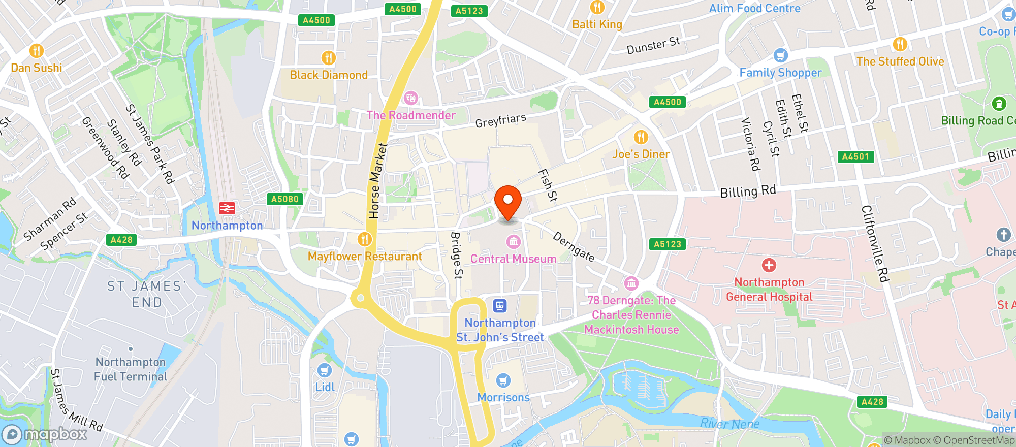 Map showing Old Bank (northampton)