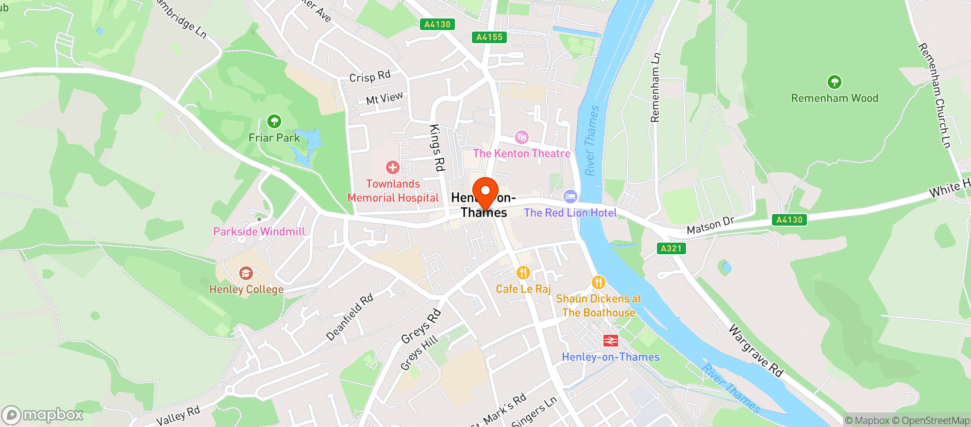 Map showing Majestic Wine Henley