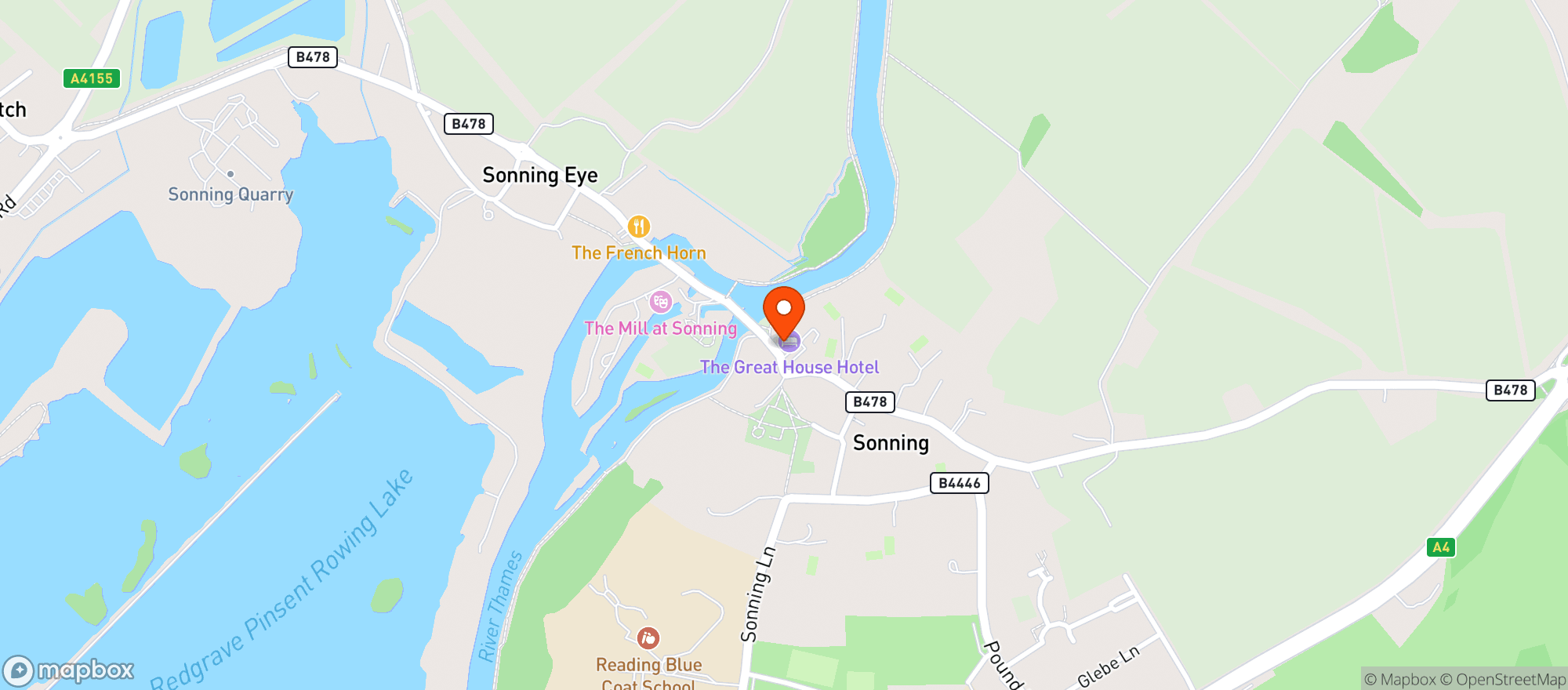 Map showing Coppa Club, Sonning