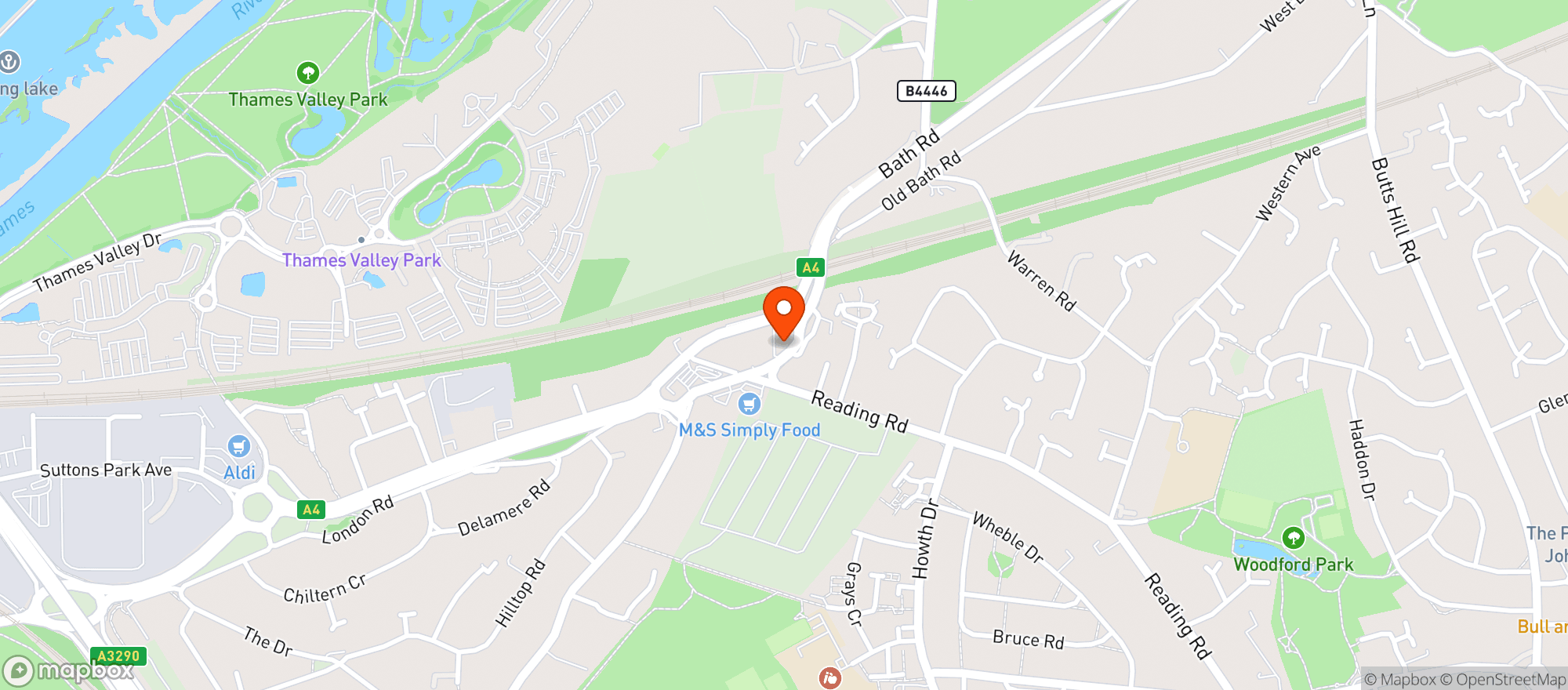 Map showing Majestic Sonning