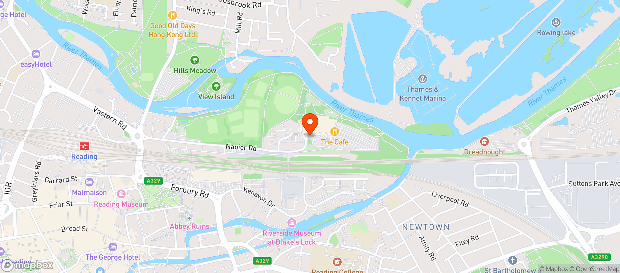 Map showing Tesco Extra Reading