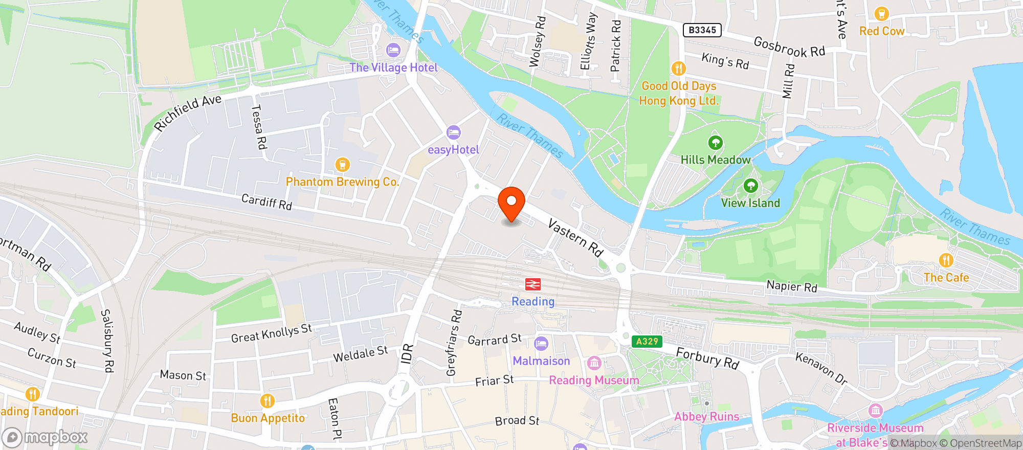 Map showing Majestic Reading