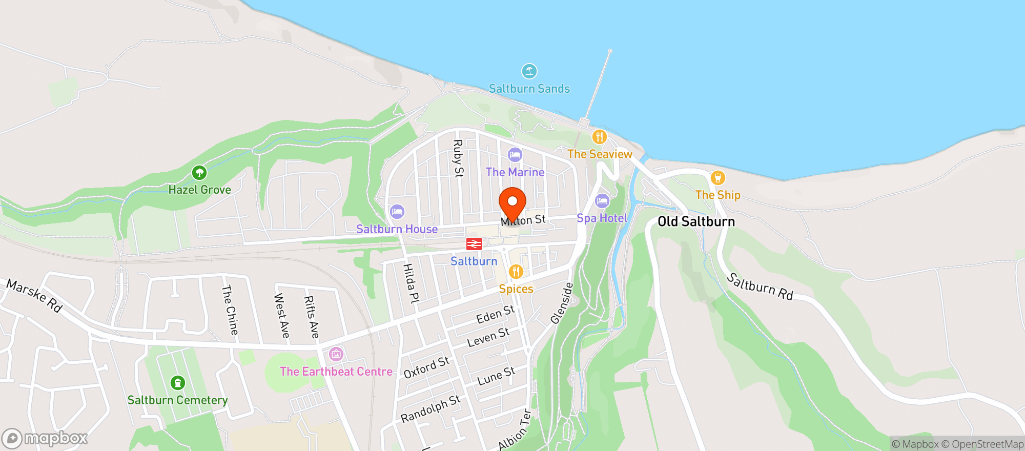 Map showing Sainsburys Saltburn by the Sea