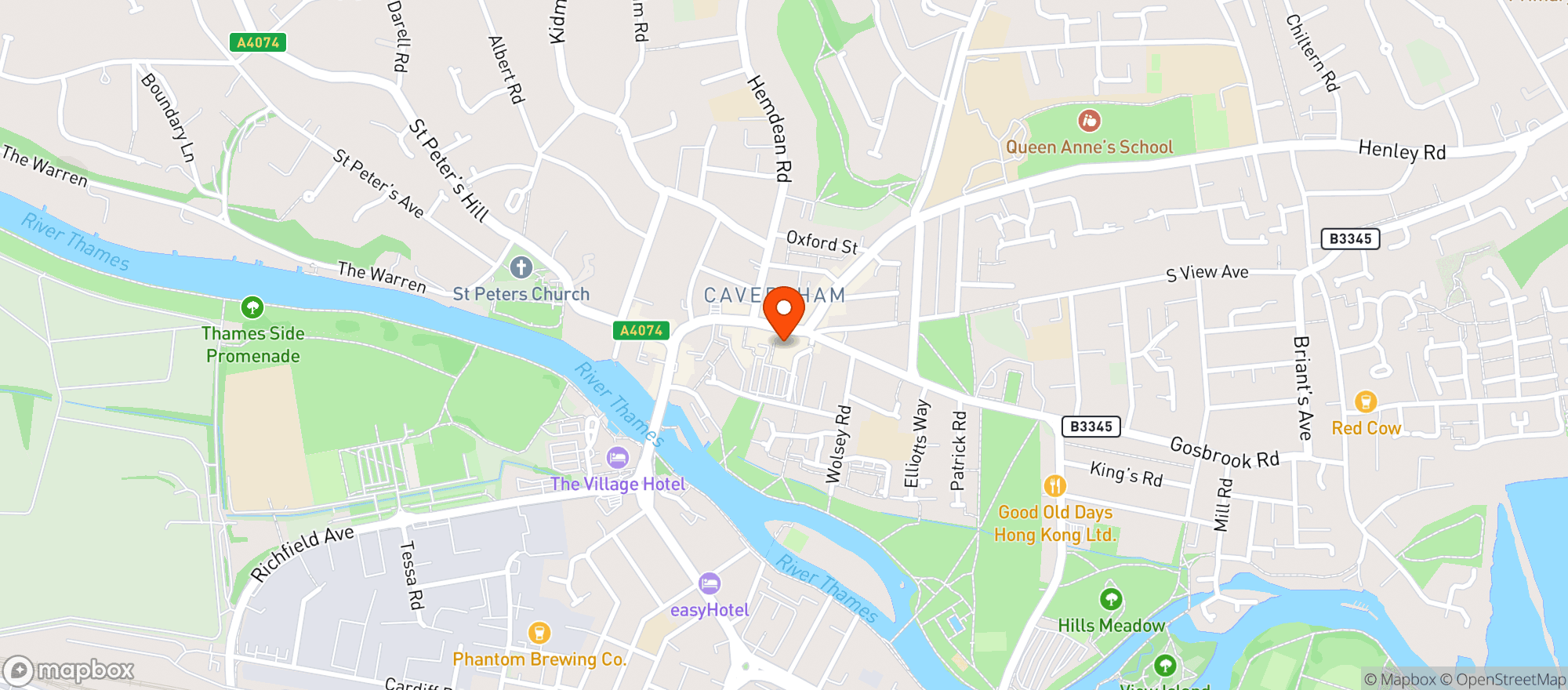 Map showing Waitrose Caversham