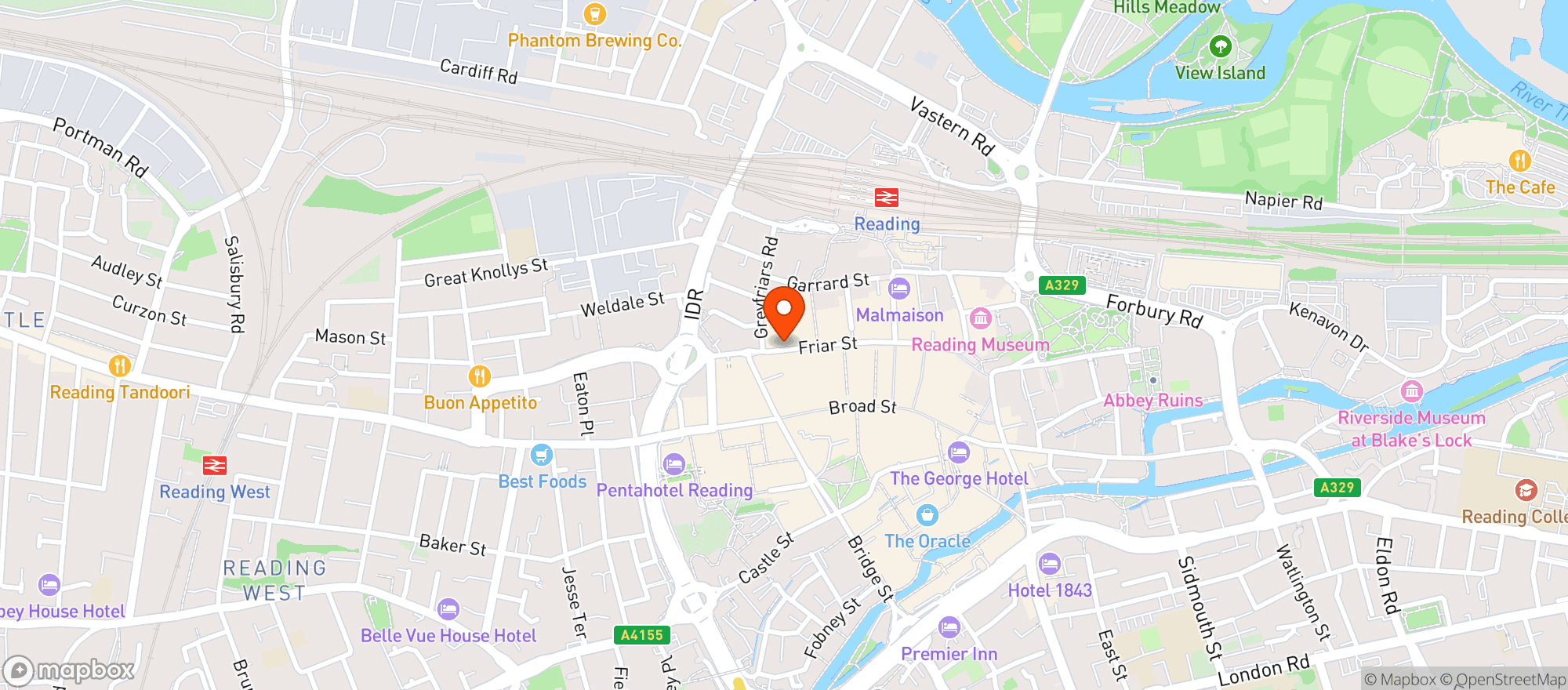 Map showing Sainsburys Reading