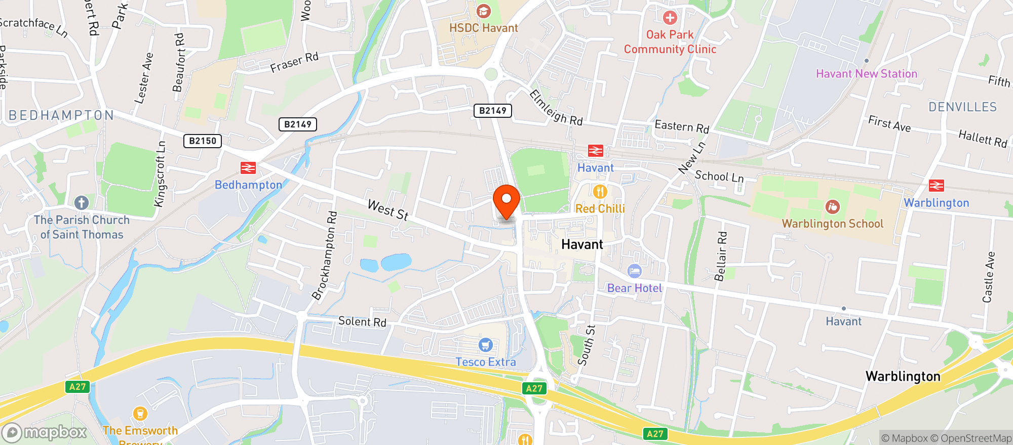 Map showing Majestic Havant